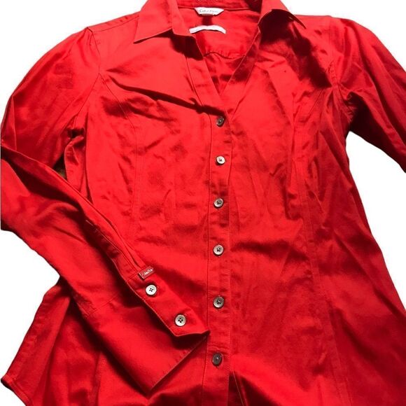 Calvin Klein size XS re red blouse in perfect condition - Picture 3 of 4